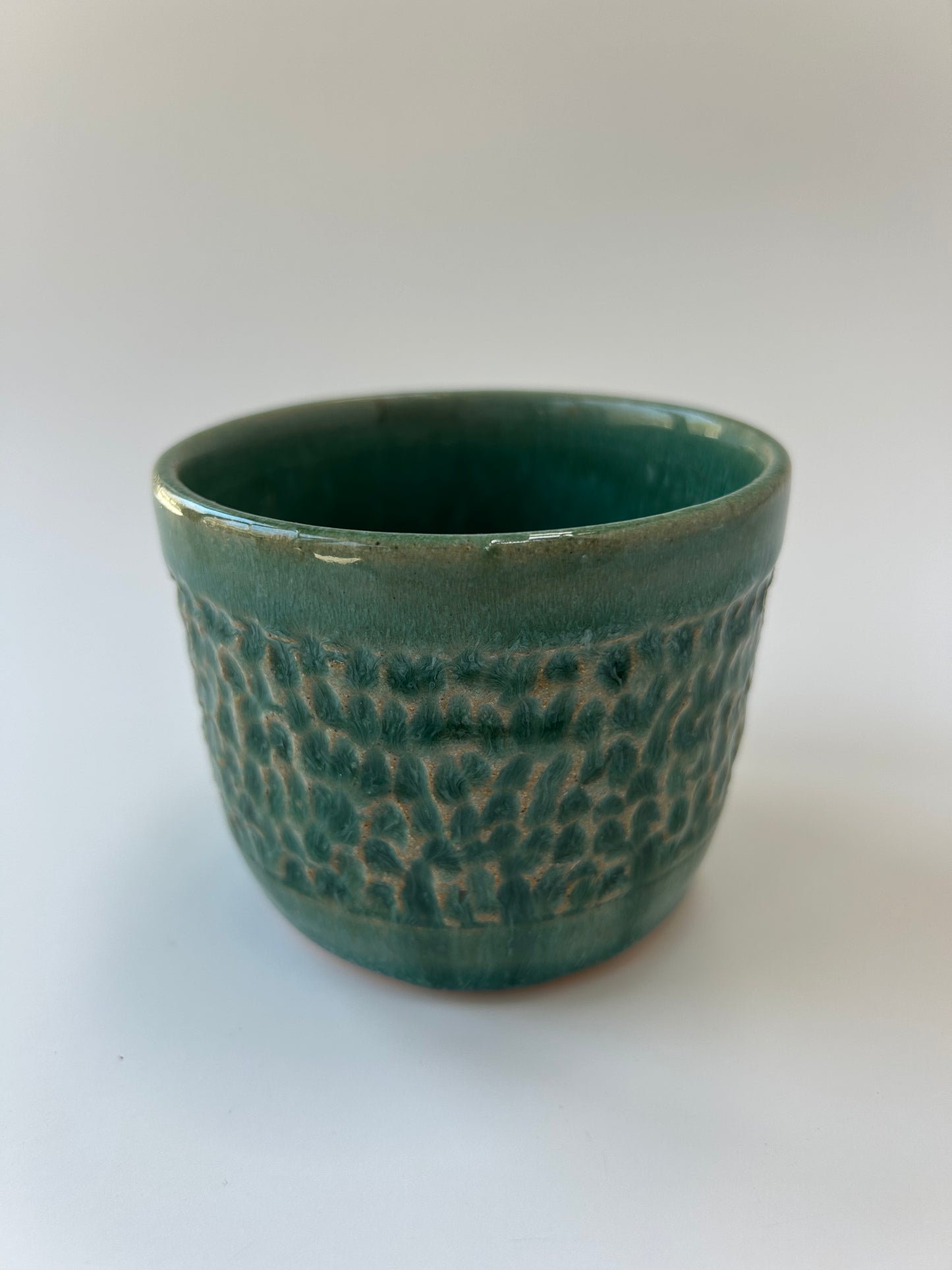 CARVED CUP - TEAL