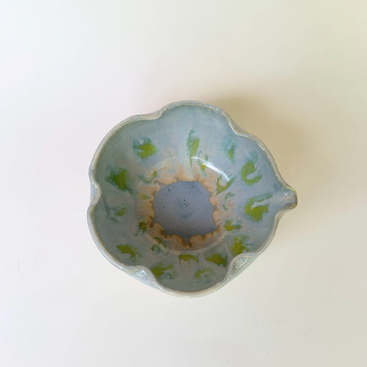 FLOWER CHAWAN (MATCHA BOWL) - BLUE FLUX