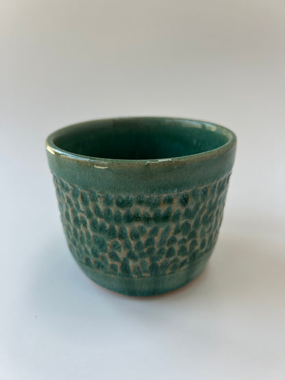 CARVED CUP - TEAL