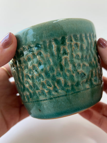 CARVED CUP - TEAL