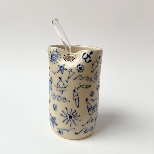 STRAW TUMBLER - NAUTICAL DOODLES