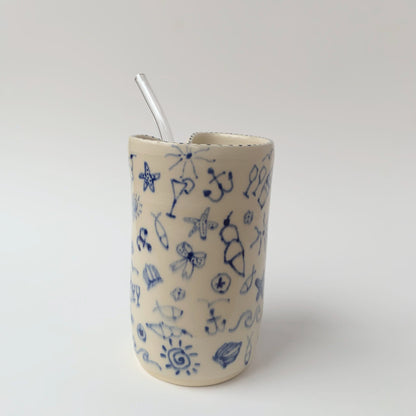 STRAW TUMBLER - NAUTICAL DOODLES