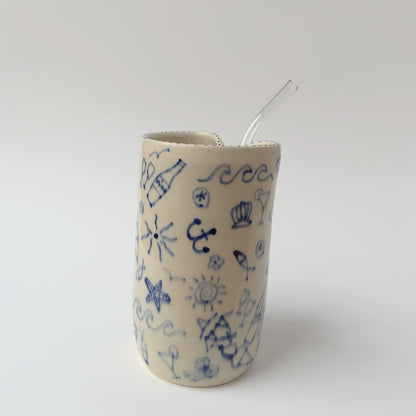 STRAW TUMBLER - NAUTICAL DOODLES