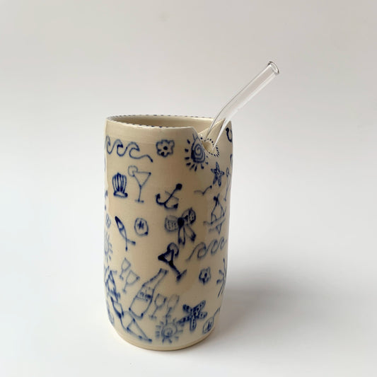 STRAW TUMBLER - NAUTICAL DOODLES