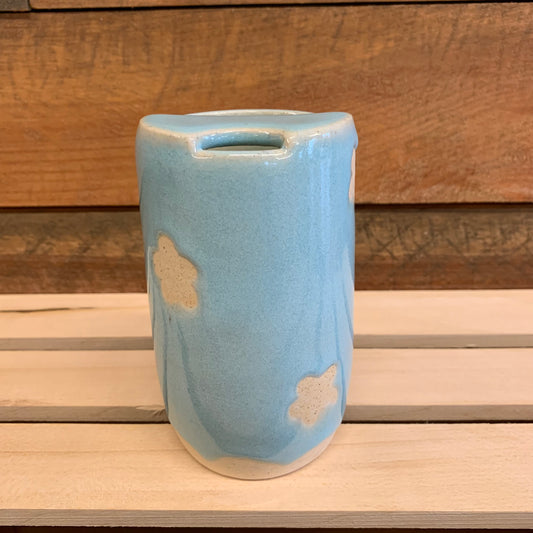 FLOWER TRAVEL TUMBLER - ICE BLUE
