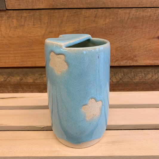 FLOWER TRAVEL TUMBLER - ICE BLUE