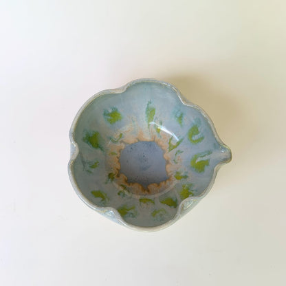 FLOWER CHAWAN (MATCHA BOWL) - BLUE FLUX
