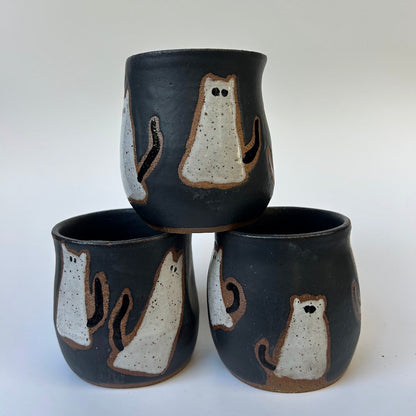 THUMBPRINT CUP - SPOOKY CAT GHOSTS