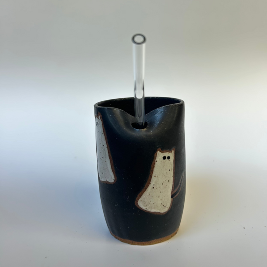 STRAW TUMBLER - SPOOKY CAT GHOSTS
