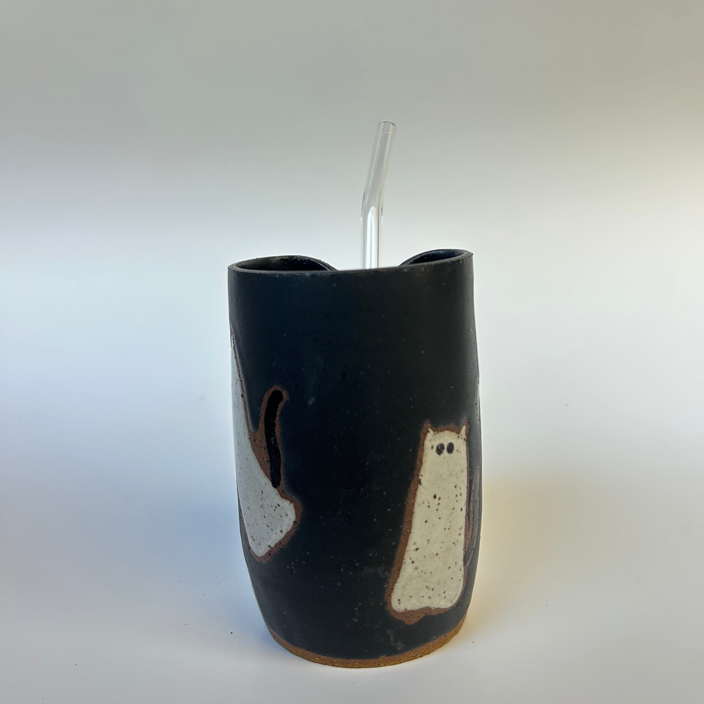 STRAW TUMBLER - SPOOKY CAT GHOSTS